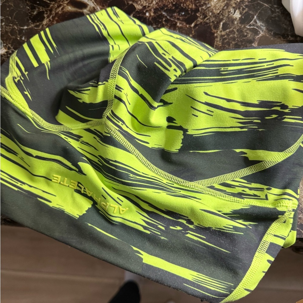 Alphalete Neon Green and Black Leggings